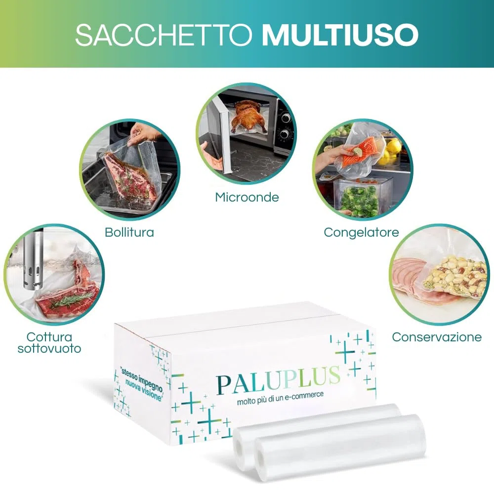 Virsus Rotoli Sottovuoto Alimenti misura 25cm x 600cm Rotolo Goffrato Buste Sottovuoto Alimenti Sacchetti Sottovuoto Adatta la misura varie quantità (2)