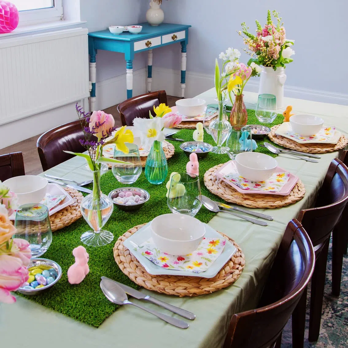 Talking Tables Mix & Match - Tovaglia di erba artificiale, Verde, 1.5 m x 40 cm