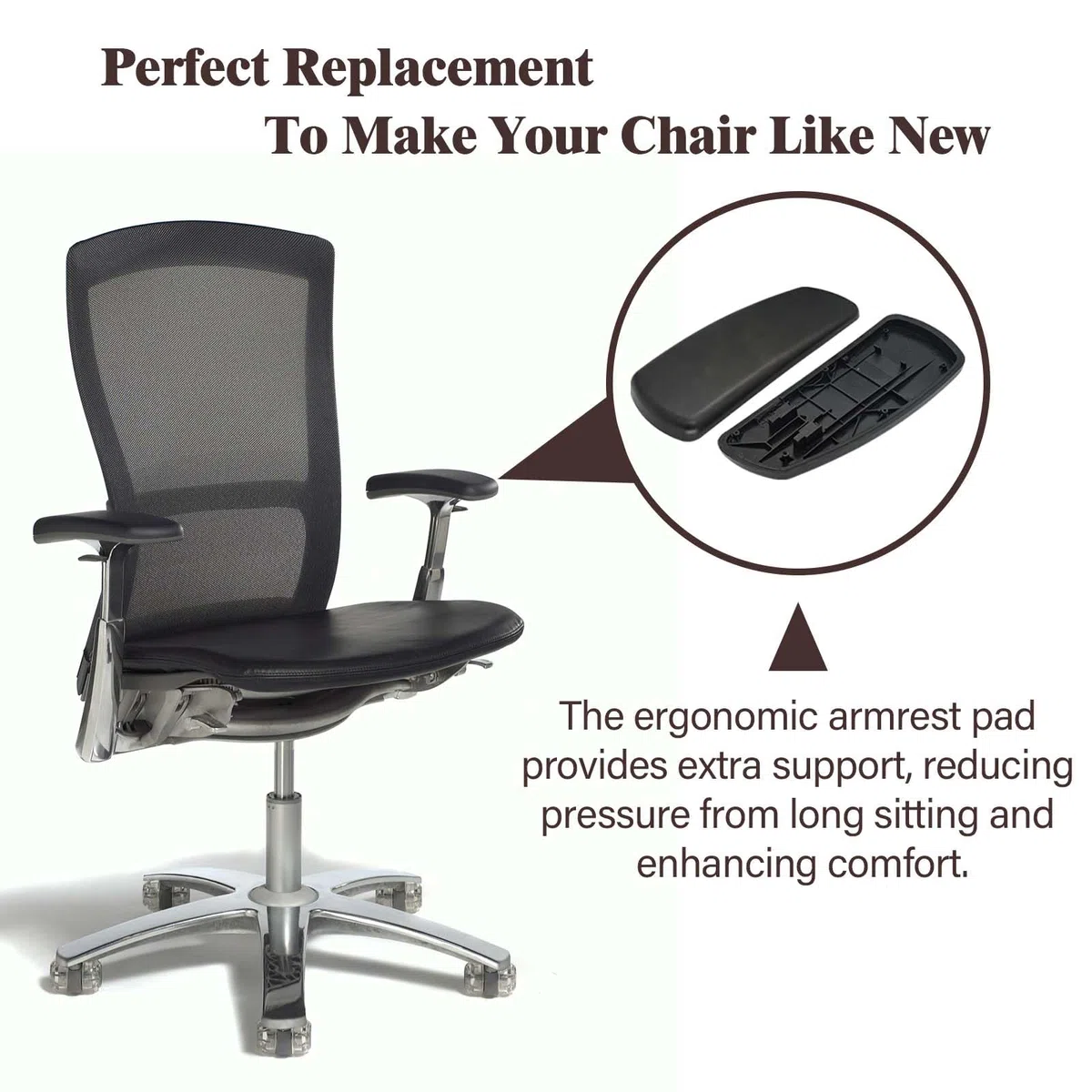 Braccioli ad alte prestazioni per sedie da ufficio Knoll Life – Braccioli di ricambio con viti per migliorare comfort e supporto per spazi di lavoro