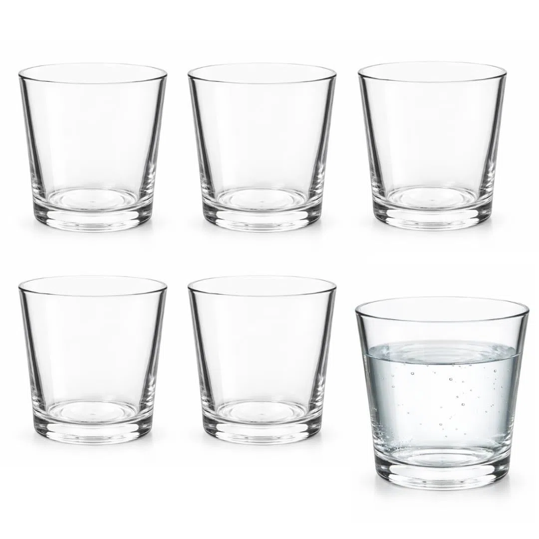 Generico Set di Bicchieri da Acqua in Vetro Trasparente 6-12 Pezzi – Bicchieri Resistenti e Lavabili – Perfetti per Acqua, Bibite e Cocktail – Design Classico (6) -104524