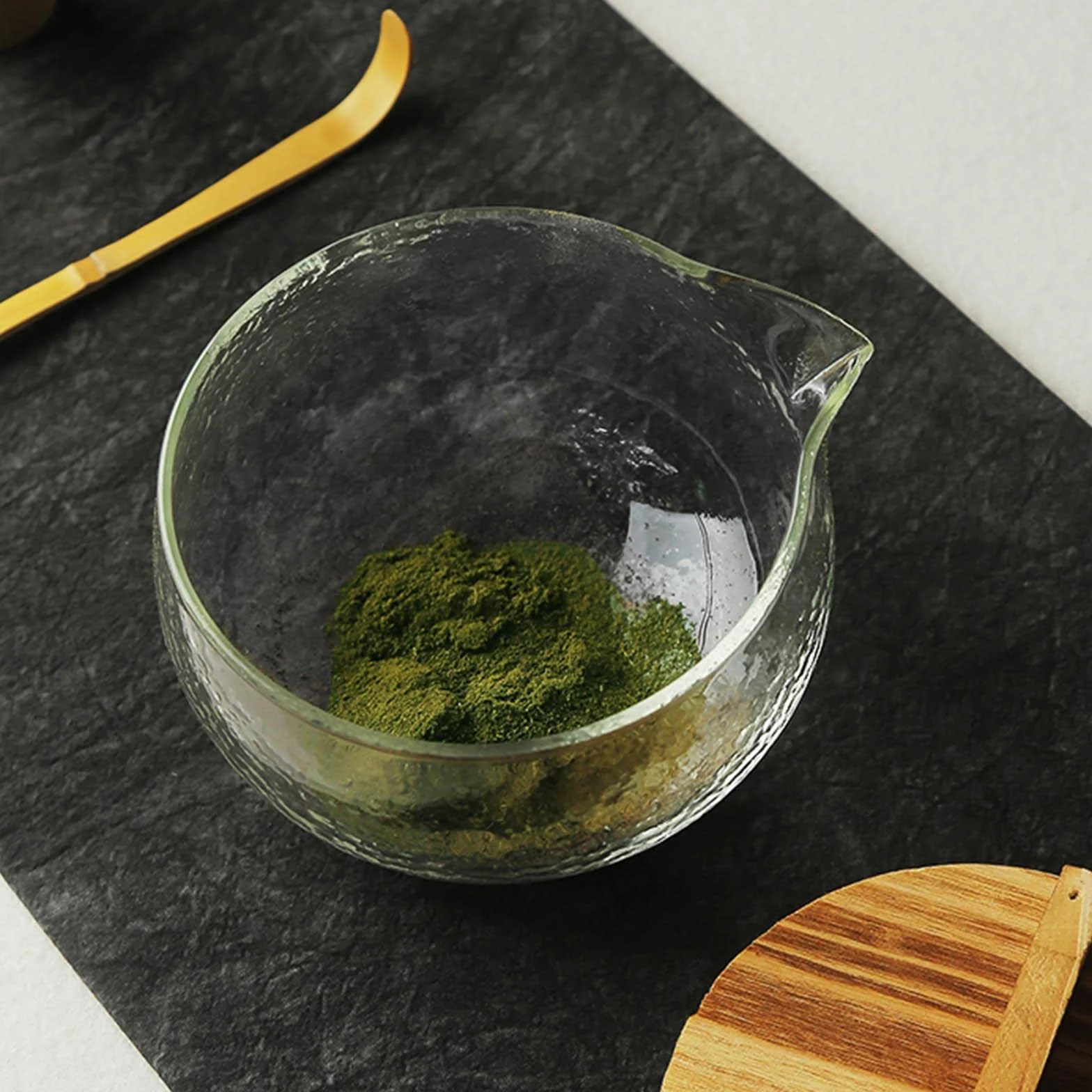 LOVIVER Ciotola Matcha Insalatiera Ciotola Matcha con Beccuccio Whisking Esclusivo Set da tè Giapponese Matcha Vetro Strutturato