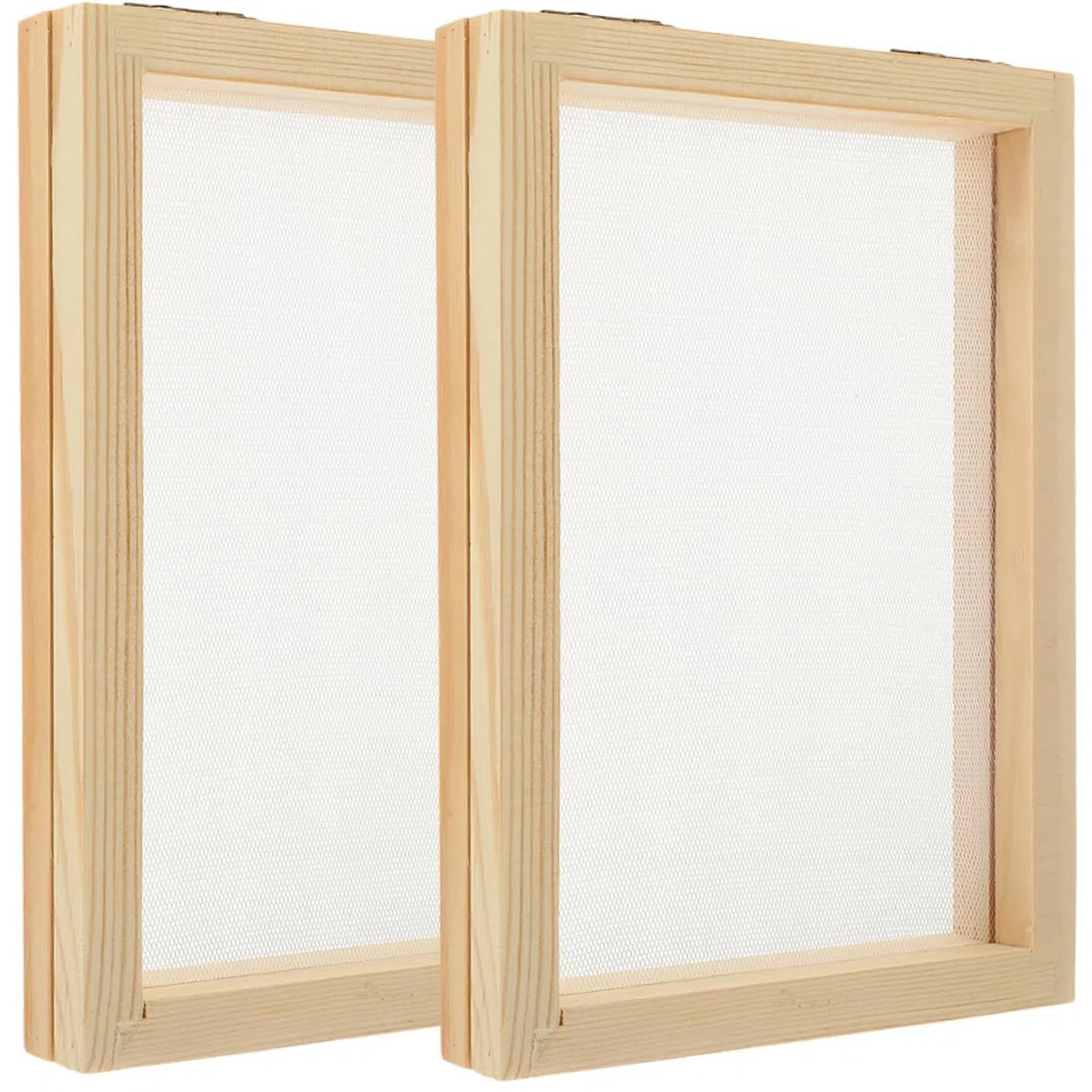 VILLCASE 10 Pezzi Cornice in Legno per Creazione Carta Fatta Mano Kit Fai da Te per Telaio Artigianale in Legno Naturale Resistente e Facile da per Attività Educative Famiglia