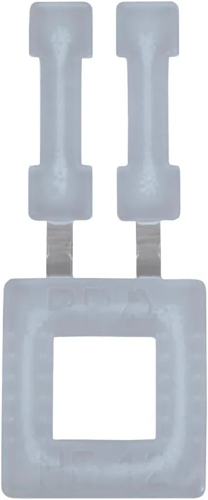 Fibbie in plastica facili da usare | Ideale per unire le estremità della reggia tessile o PP | Confezione da 100 pezzi, bianco, 13mm de ancho