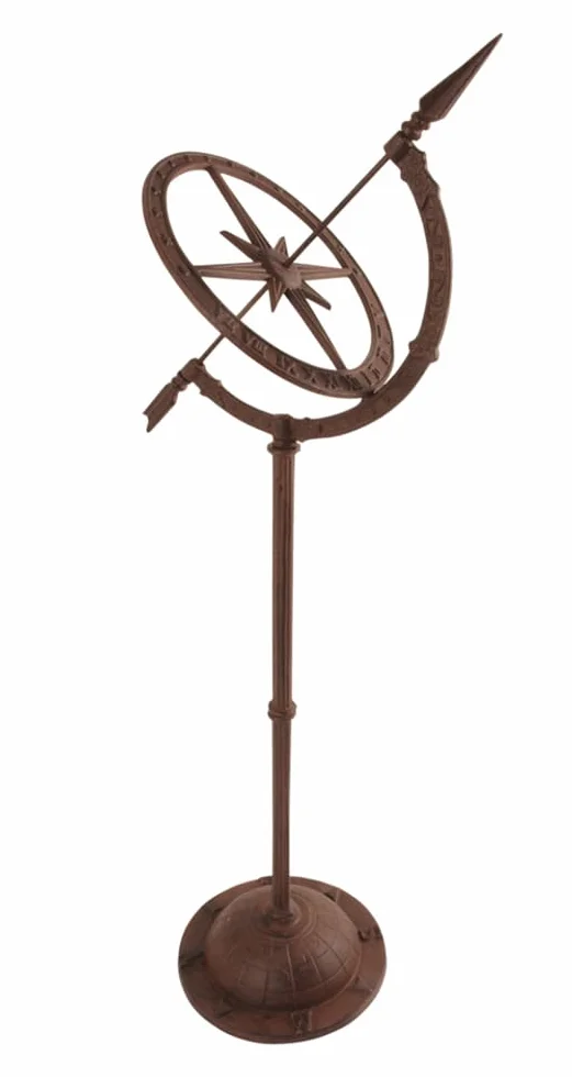 Esschert, TH37, Meridiana su piedistallo, in ghisa, 93 x 32 x 25 cm, Marrone (Terracotta)