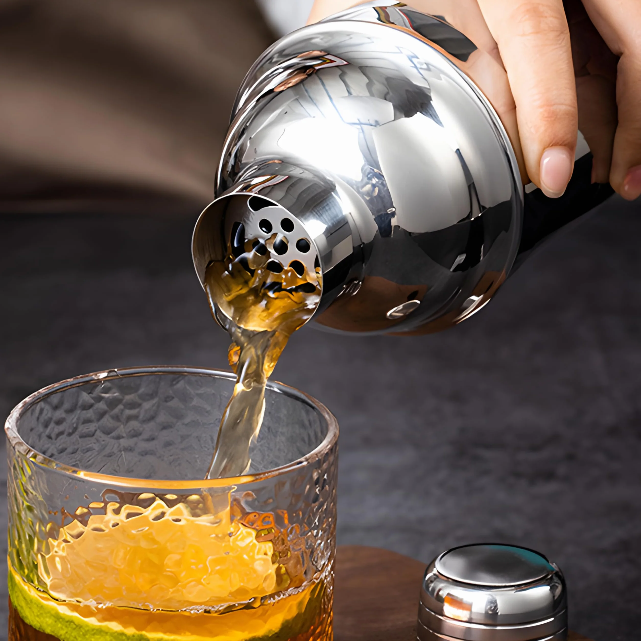 Retoo Set di 6 shaker da cocktail in acciaio inox, 750 ml, strumenti da bar, accessori shaker bar, mix professionale per cocktail, set barware per la casa o il bar