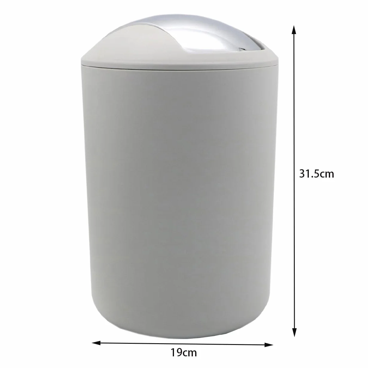 Pattumiera Bagno Basculante 3L Polipropilene Grigio