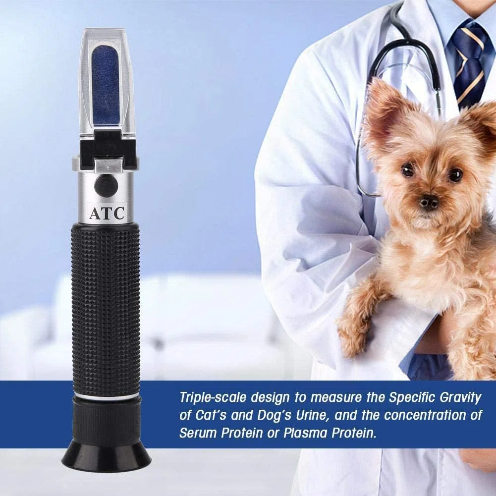 RGBS Rifrattometro clinico per cani e gatti, per animali domestici (1,000 ~ 1,060) con test di proteine del siero o del plasma (2 ~ 14 g/100 ml) per gatti veterinari, cani, animali domestici
