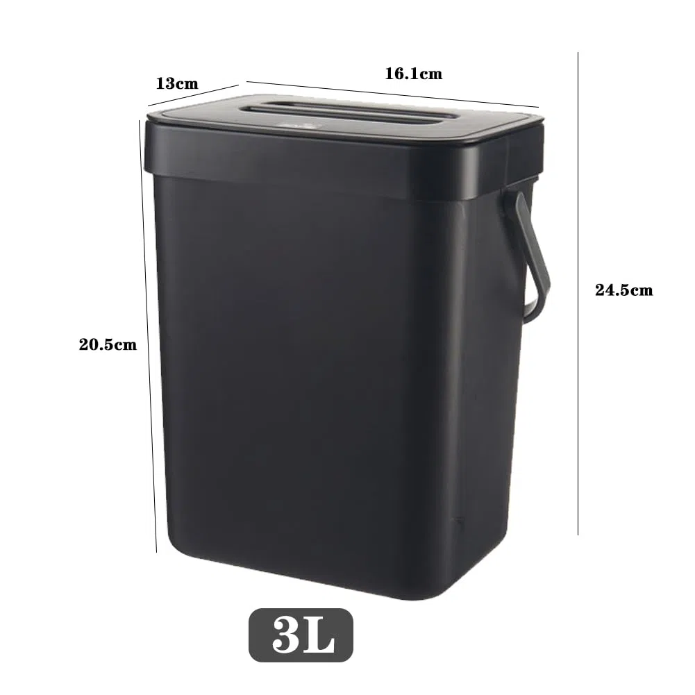 DASIAUTOEM Pattumiera biologica, 3 l, con coperchio, per compost da cucina, per pannolini, inodore, da appendere, per casa, bidone biologico, piccolo