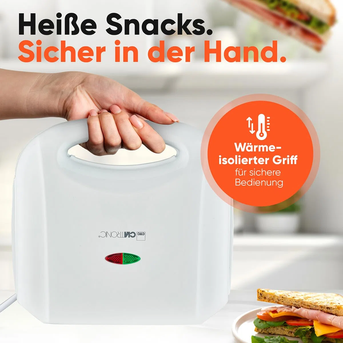 Panino bianco/Croque Monsieur Maker Clatronic ST3813-Bianco