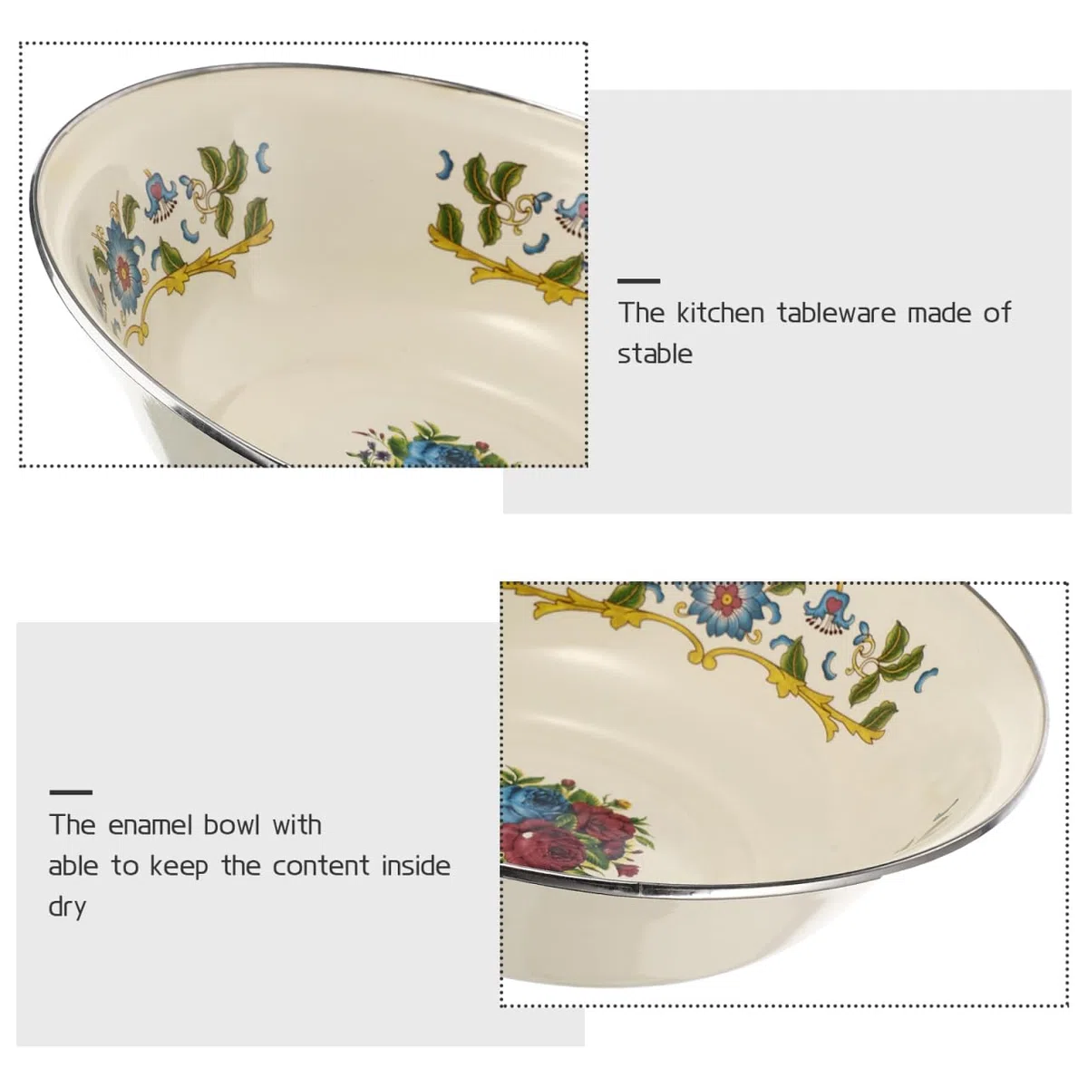 Stoviglie Zuppiera smaltata ciotola di pasta smaltata bacinella di olio di strutto catino vintage arredamento casa contenitori contenitore smaltato lavabo in stile retrò lardo