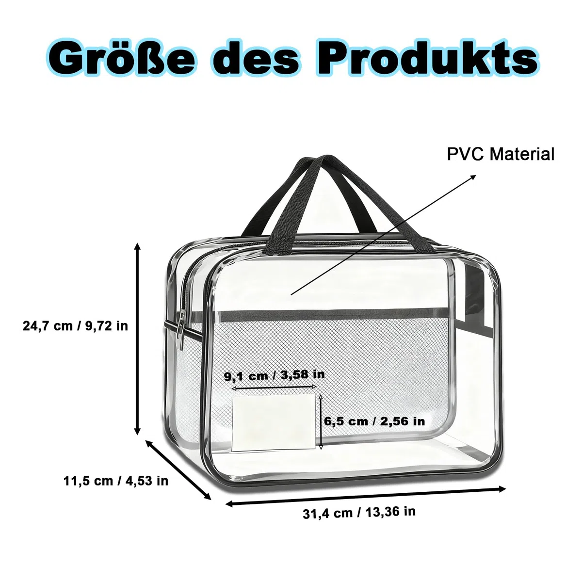 6 Tasche Portaoggetti per Giocattoli, Riutilizzabile Borsa Trasparente per Giocattoli in PVC, Contiene 36 etichette, per Puzzle, Mattoncini, Libri