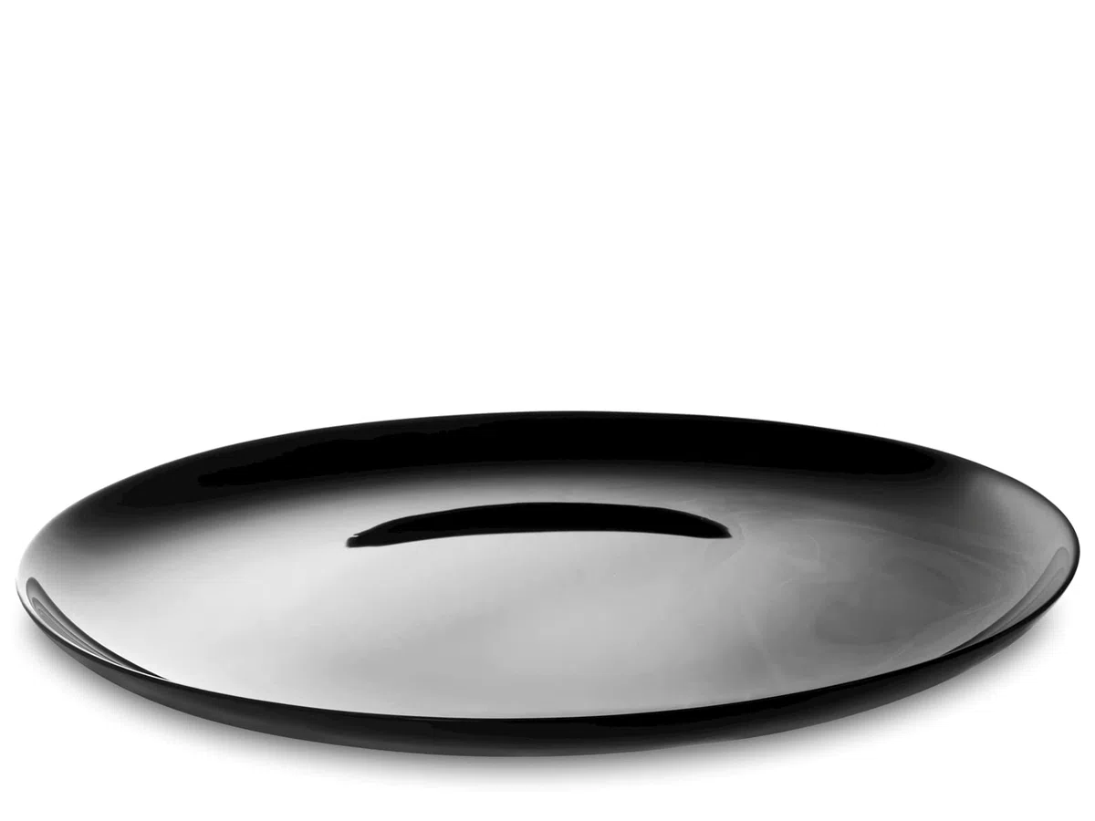 H&H Premiere, Set 6 Piatti Pizza in Vetro Opale Nero, Diametro 32 cm, Eleganti, Resistenti e Lavabili in Lavastoviglie, Ideali per Casa e Ho.Re.Ca.