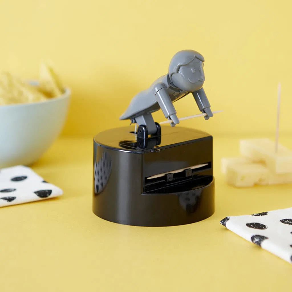 Balvi - Nestor porta stuzzicadenti. Dispenser automatico di stuzzicadenti. Con forma di maggiordomo.
