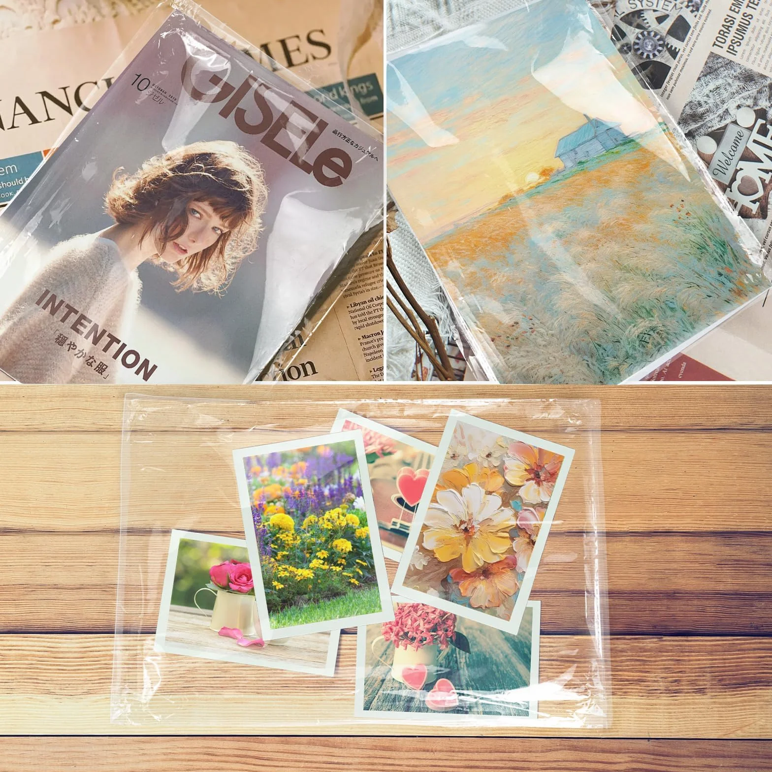 JIANTA 100 Pezzi A3 Cellophane Bags Autosigillanti Trasparente Sacchetti Imballaggio 31cm x 46cm