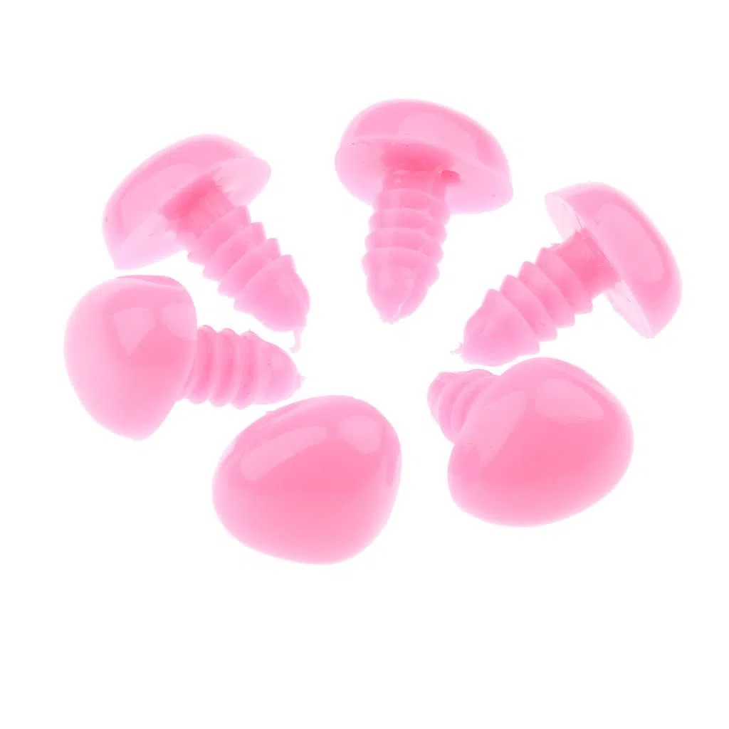 zalati Nasi per Bambole 100 pezzi con rondella di estremità del filo in plastica per infeltrimento ad ago Giocattolo per bambole - Rosa, 13 * 15 mm/ 0,5 * 0,6 pollici