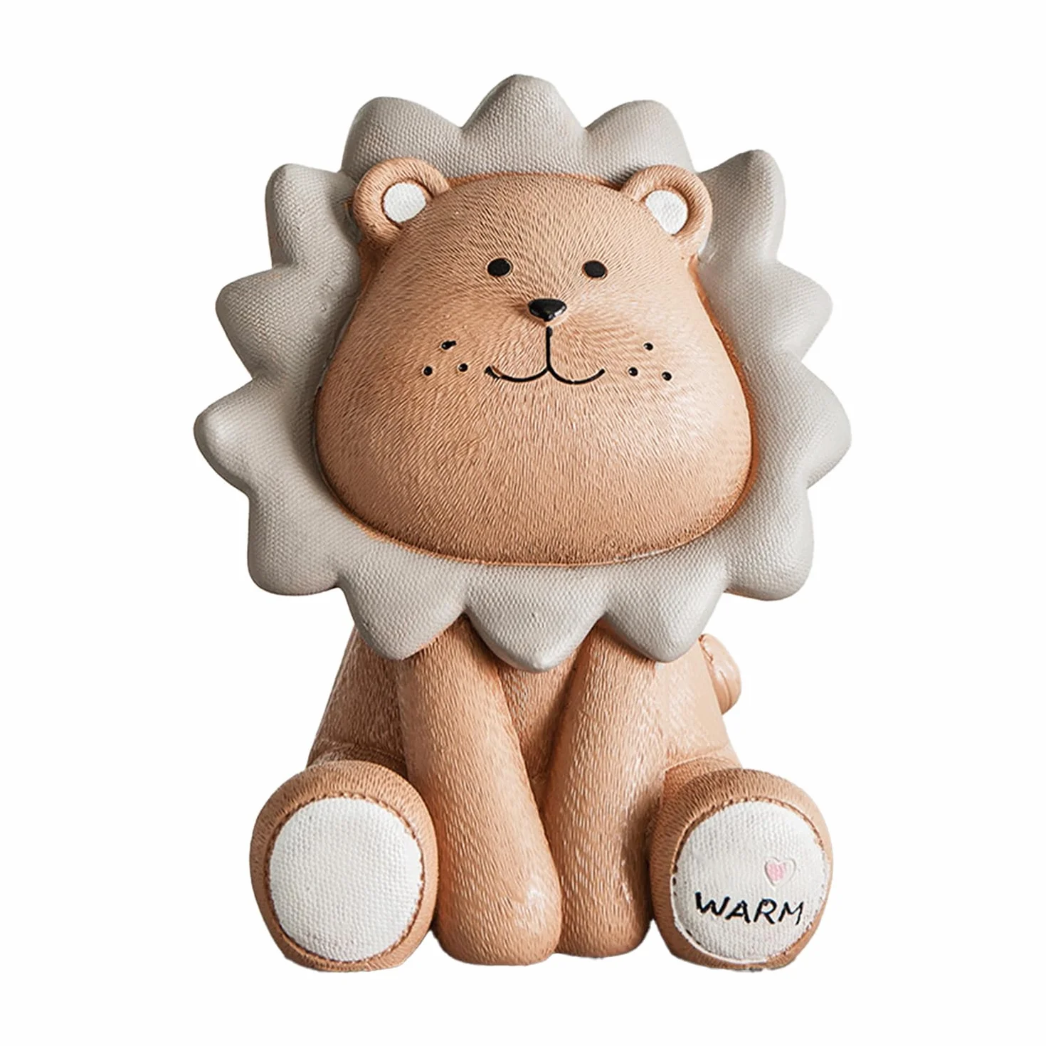 Salvadanaio Leone Brown in Resina Infrangibile Apribile - Regalo Compleanno e Anniversario (Grande)