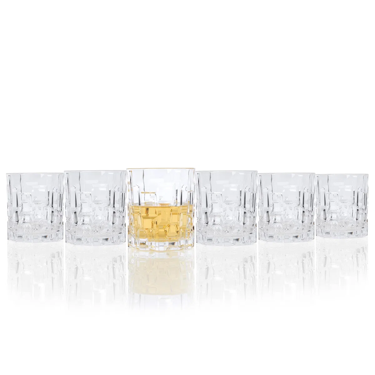 RCR Cristalleria Italiana S.p.a. Linea Etna | Bicchieri da Acqua in Vetro Moderni Set 6 Bicchieri di Cristallo da 33 Cl