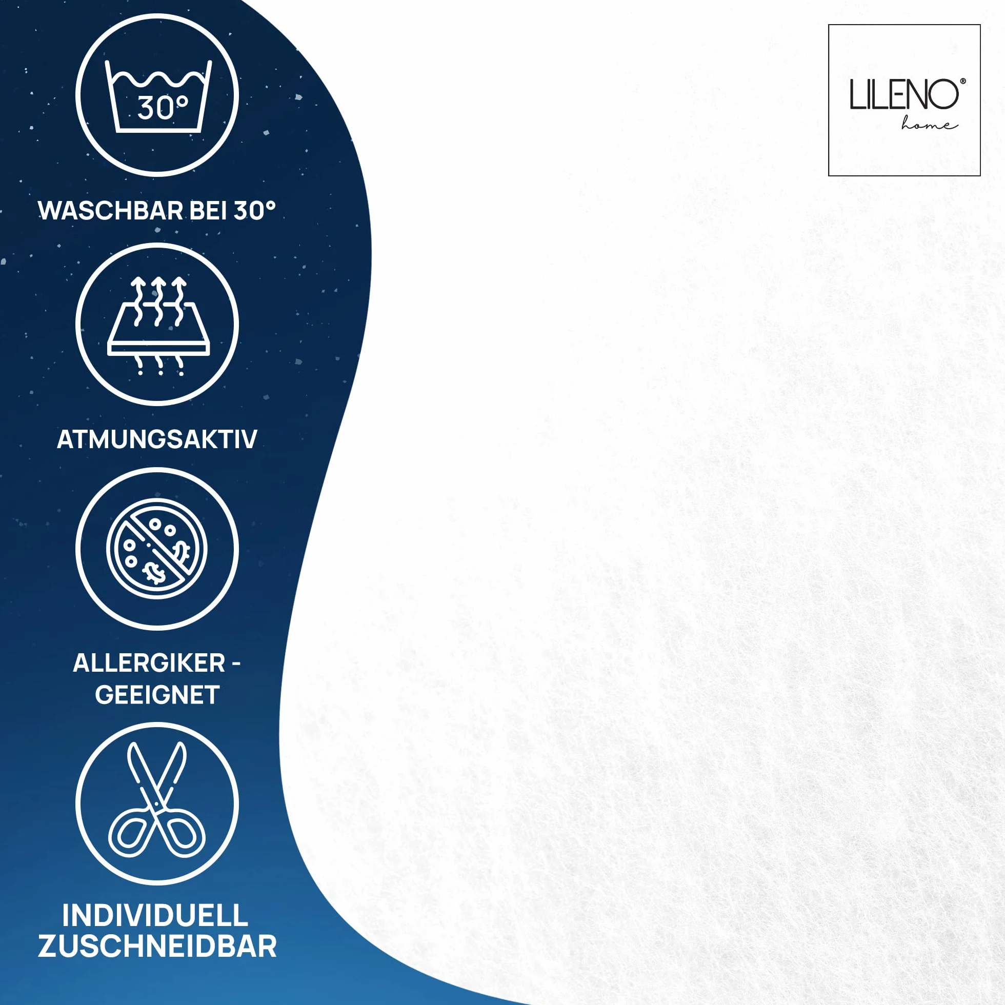 LILENO HOME Materassino antiscivolo per rete a doghe (90 x 200 cm) – Protezione sottile per materasso – in tessuto non tessuto antiscivolo come fermo per materassi – lavabile