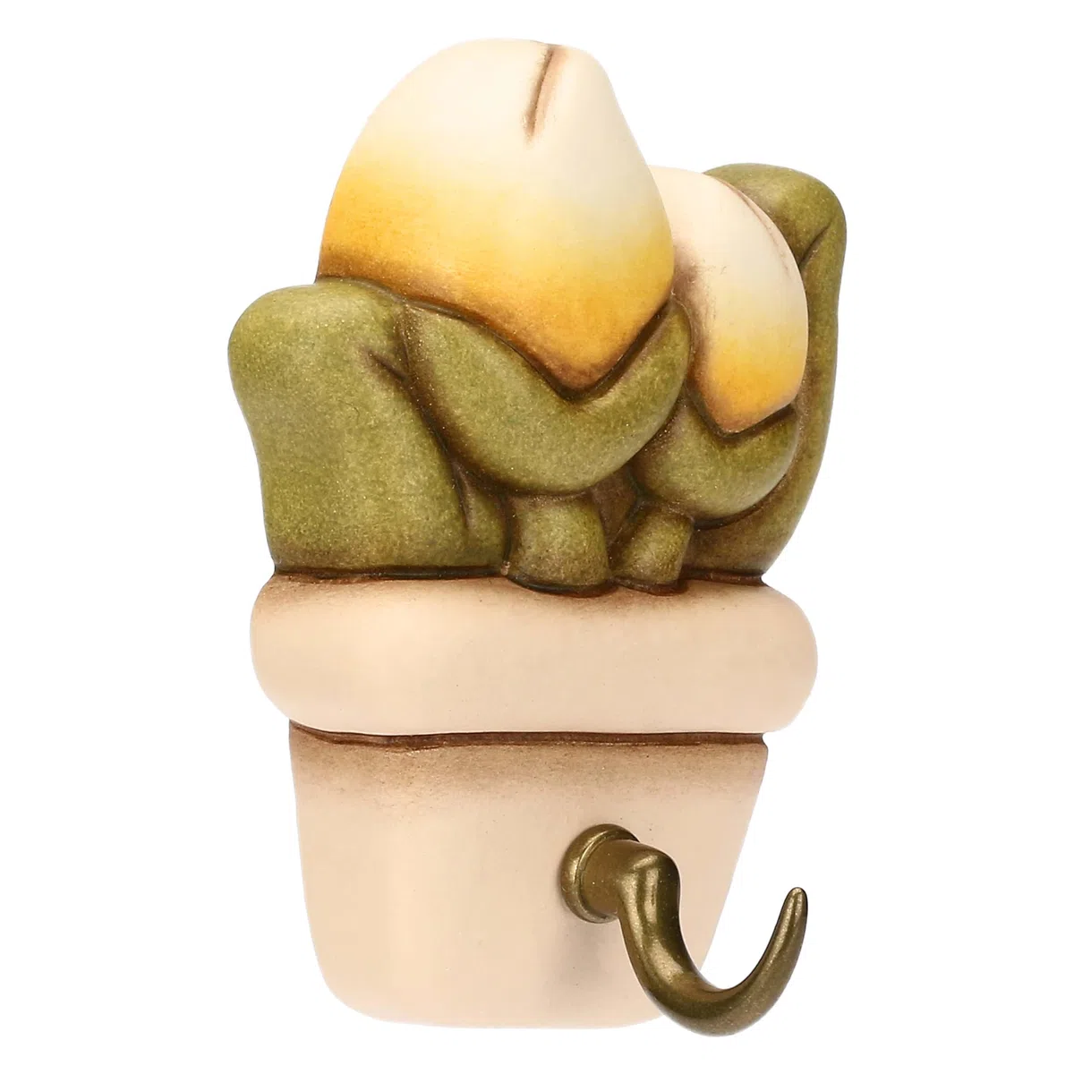 THUN - Portastrofinacci 1 gancio vasetto di fiori Country Bloom - Ceramica,5,3x1,9x7,3 cm