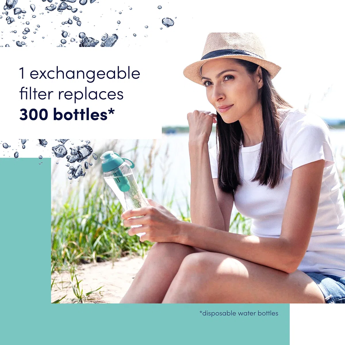 Dafi bottiglia d' acqua con filtro 24 FL oz – Enjoy Clean and Tasty Water Anywhere you go – ergonomico e innovativo borraccia realizzata con materiali senza BPA, (bambini piccoli/grandi), 24 fl oz.