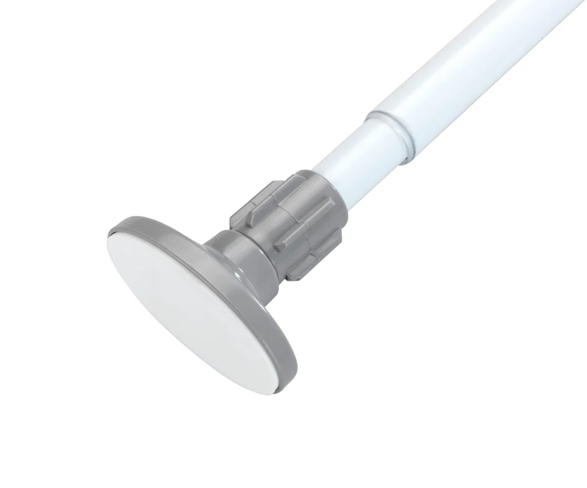 Wenko Asta di serraggio telescopica Herkules - Scaffale ad incastro, scaffale telescopico, Metallo verniciato, 8 x 47-80 x 4 cm, Bianco