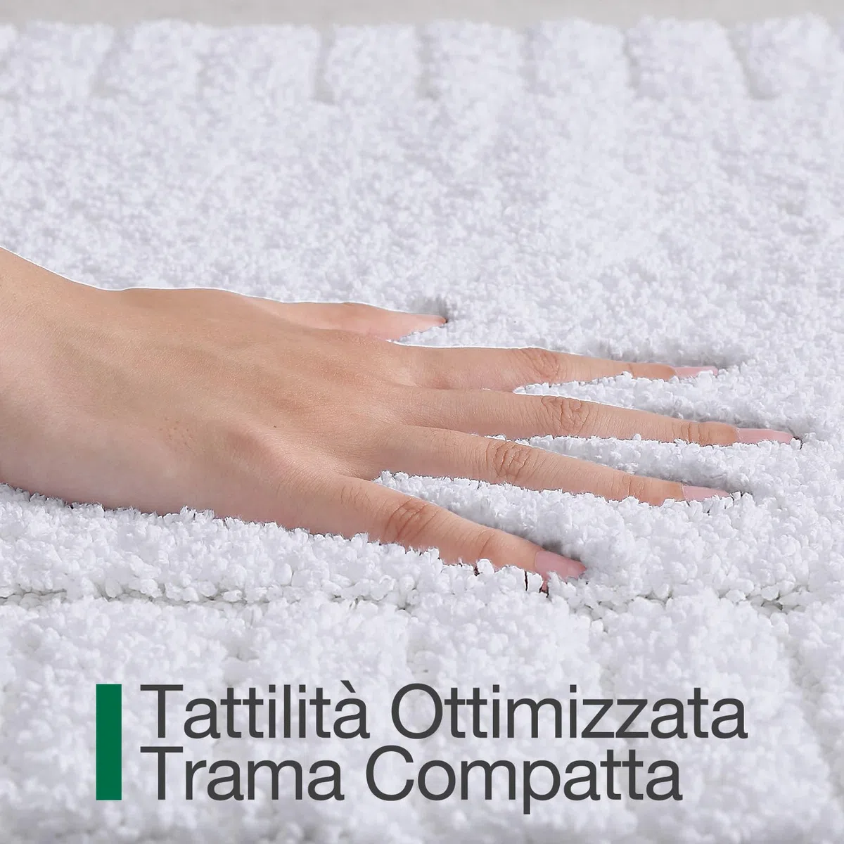 LUMI Tappetino Bagno Morbido Antiscivolo, Tappeto Bagno in Microfibra Super Assorbente, Lavabile in Lavatrice, Asciugatura Rapida, Tappeto Doccia Soffice per Vasca e Bagno, Bianco, 60x110 cm