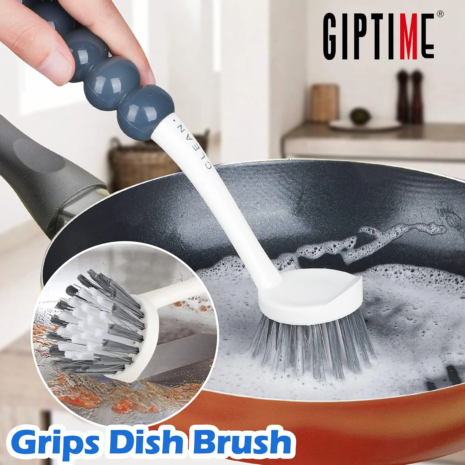 4Pcs Spazzola Pulizia per Cucina e Bagno - Include Spazzola per Sfregamento Con Impugnatura Comoda