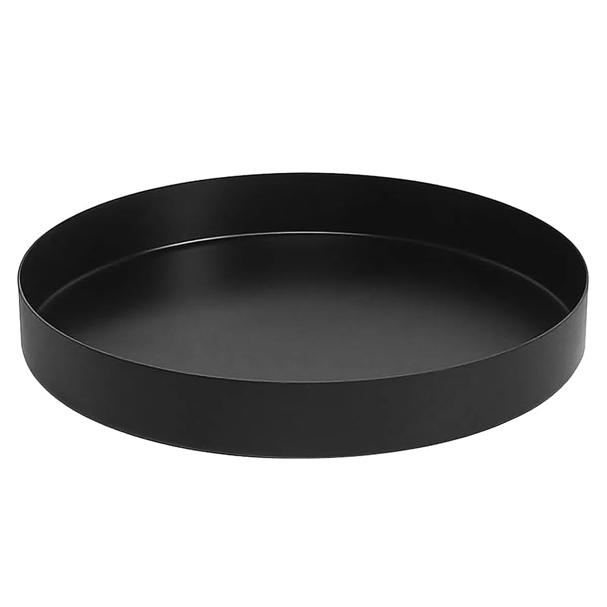 Vassoi Decorativo Rotondo Nero di Immagazzinaggio Dell'organizzatore, Vassoio da Portata in Metallo in Acciaio Inox per Portaoggetti Gioielli di Candele Profumo (Ø20 cm, nero)