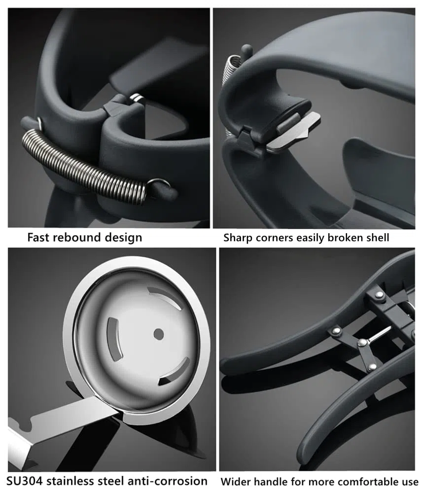 Schiaccia-uova in acciaio inox, separatore automatico per uova crude, apriuova portatile, facile da usare, accessorio creativo da cucina
