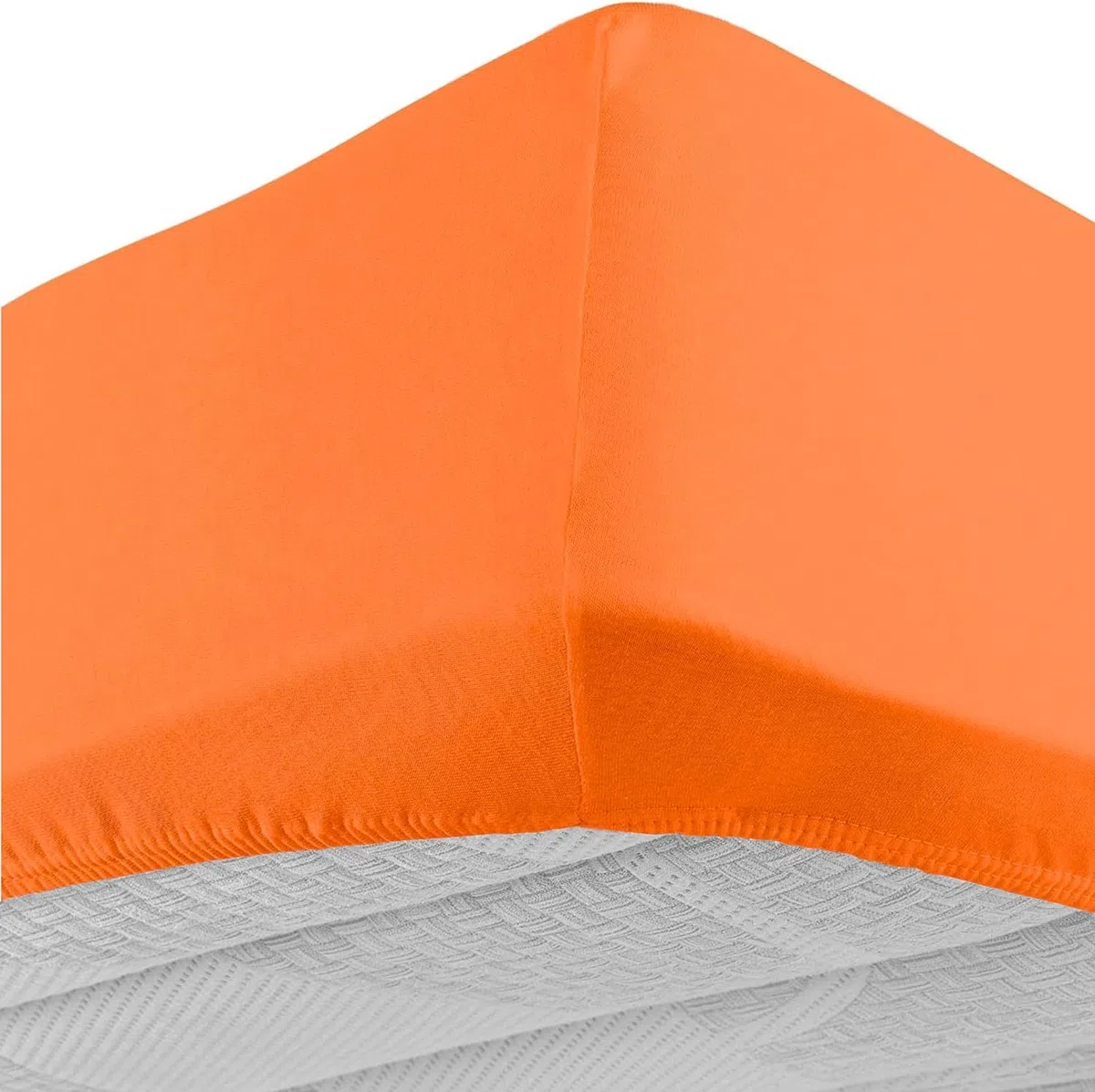 Corredocasa Lenzuolo 100% Cotone sotto con Angoli Elasticizzato Disponibile in Diverse Colorazioni e Misure Materasso di Altezza 25 cm (Arancione, Matrimoniale 180x200)