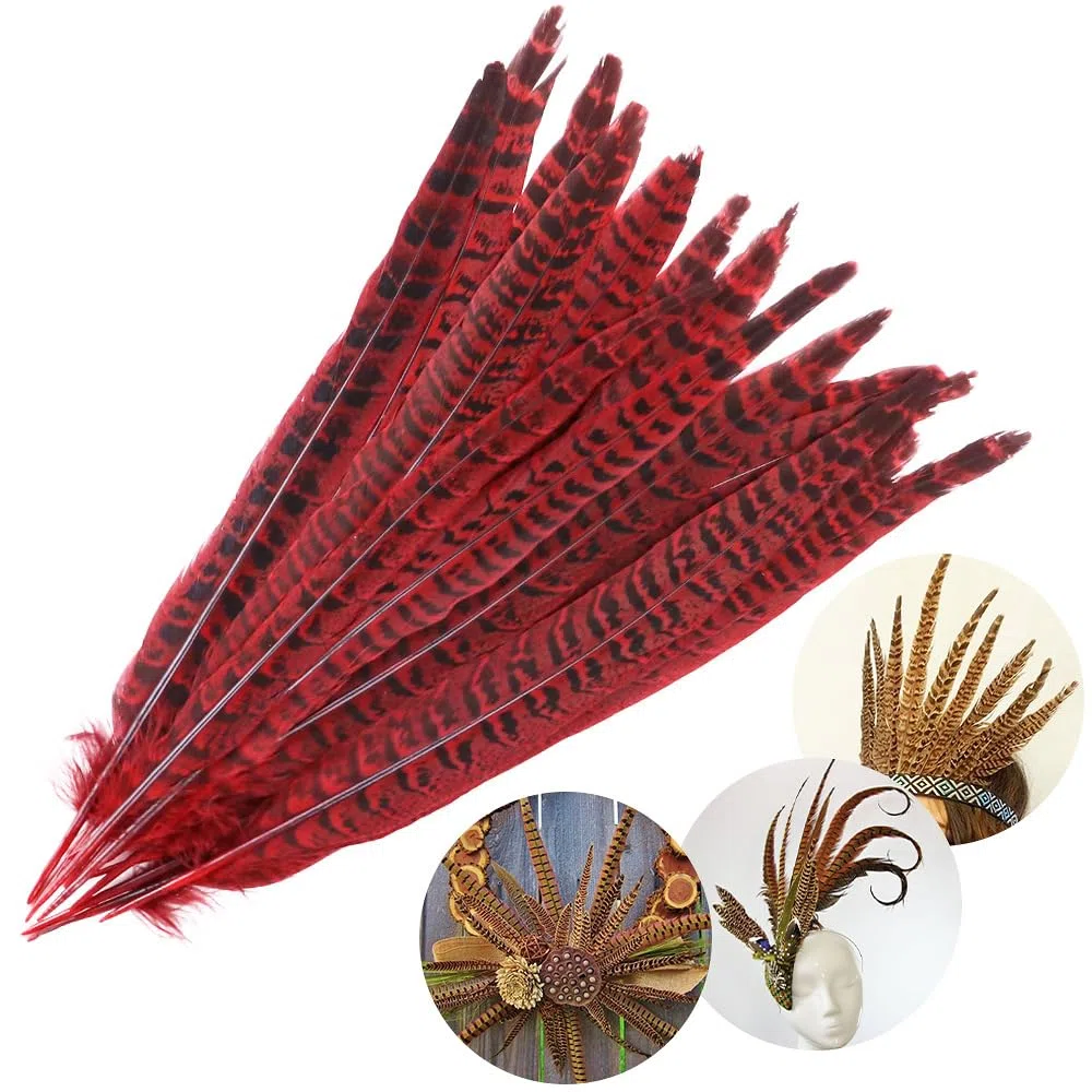 20 piume di fagiano – 25 – 30 cm – Piume di fagiano naturale per bricolage, piume di pollo, per artigianato, acchiappasogni, carnevale, piume, maschera per matrimoni, feste, colore blu