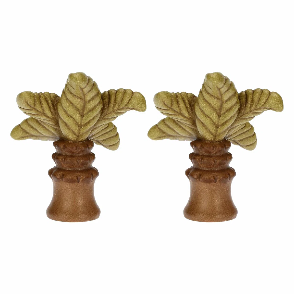 THUN - Set 2 Palme in Ceramica Decorata a Mano, Linea Presepe Classico, Decorazioni Natale Casa, 11 cm h