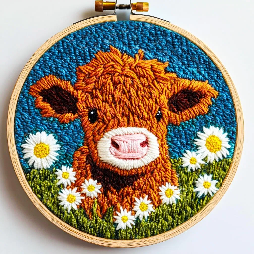 Punch Needle Kit Ricamo Principianti con Ago Magico，Set Completo con Telaio, Fili, Motivi Animali e Fiori，Embroidery Kit per Punto Croce, Piccolo Punto e Fai da Te Creativo per Adulti e Bambini