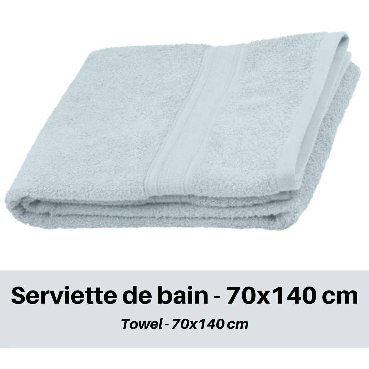 Lovely Casa - Telo da bagno - Dimensioni 70 x 140 cm - 100% Cotone Biologico - Colore Cielo - Modello Laguna - Biancheria da bagno - Lavare a 40 cm