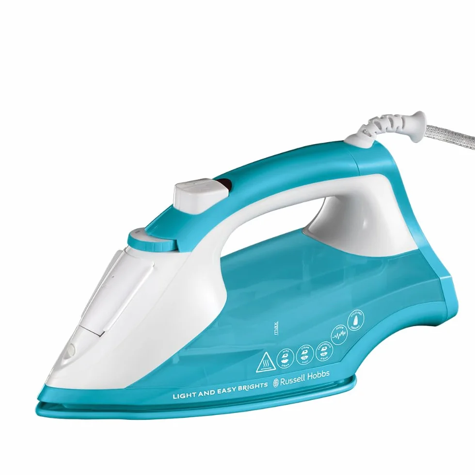 Russell Hobbs Ferro da Stiro a Vapore 2400W, Colpo di Vapore 115g/min, Piastra con Ammorbidente, Autosteam, Capacità 240ml, AntiCalcare & Anti-Goccia, Light&EasyAqua 26482-56
