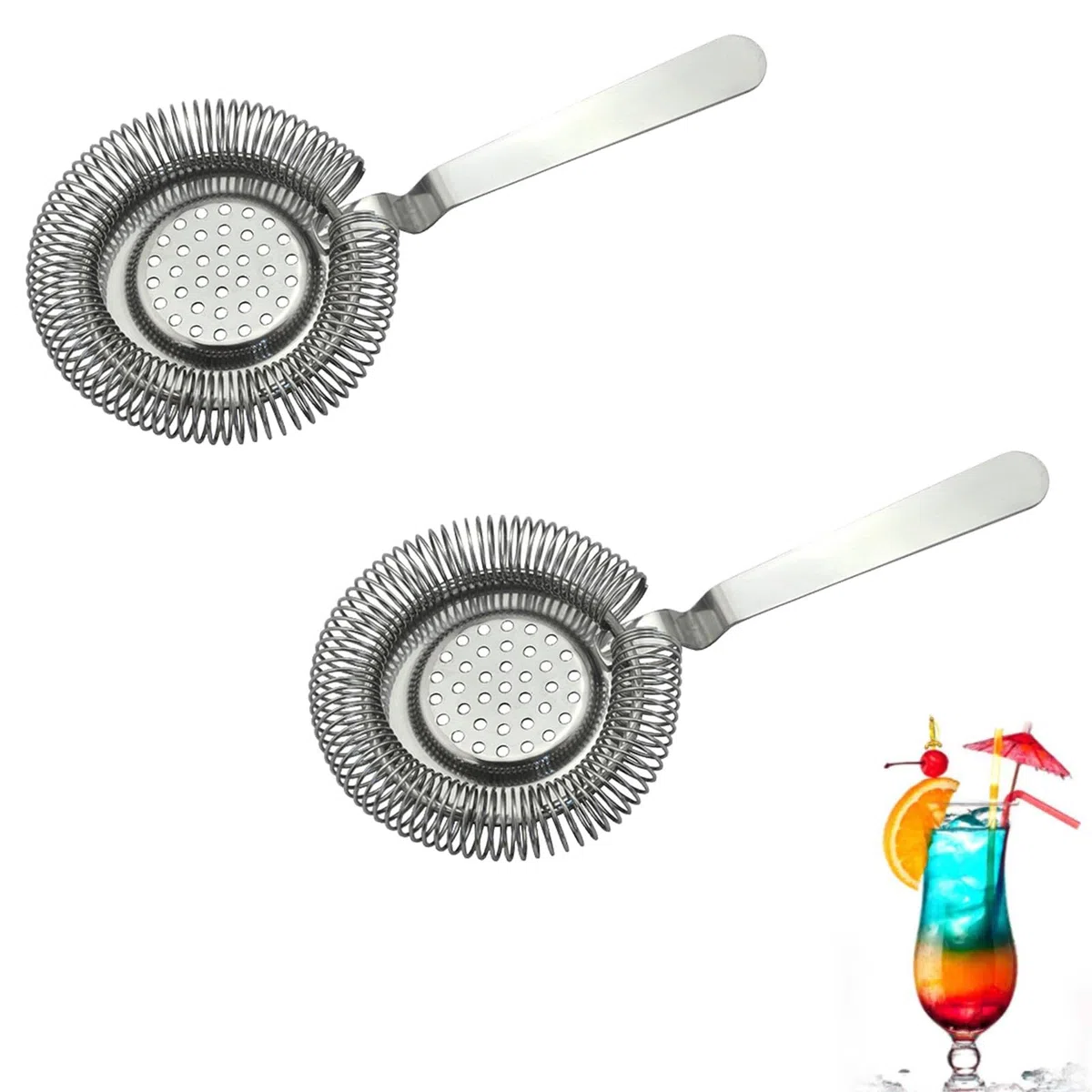 Colino da Bar in Acciaio Inox, Colino per Cocktail Professionale in Acciaio Inox Color Grafite con Filtro Setaccio a Molla - Strainer Barman per Bevande e Succhi di Frutta Pronti da Bere