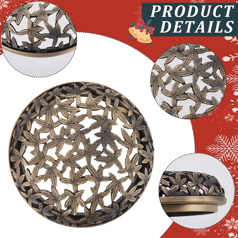 GORGECRAFT 2 pz Copricandela Topper Profumato in Lega Rotonda Barattolo Candele Coperchio-Aiuto Paralume Maniche Foglia d'Acero Ciano Antico Toppers Candele Regali Accessori per Donne Aiuto Barattolo