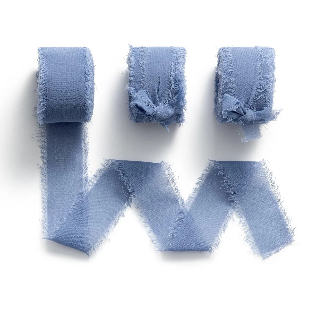 MORSUNBELA 3 Rotoli Nastro Chiffon Regalo Decorazioni Nastro Largo per Natale Compleanno Matrimoni San Valentino Confezioni Regalo 2,5 cm x 6,4 m Blu