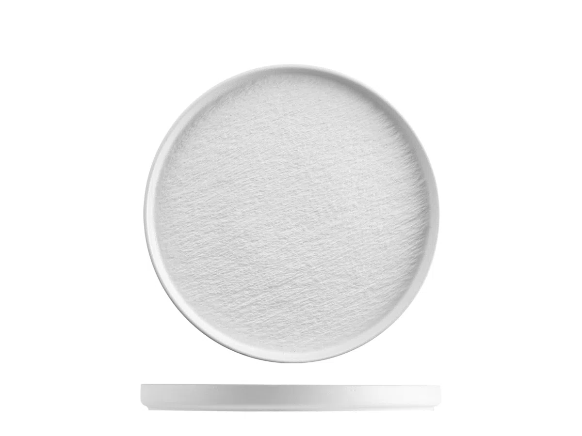 H&H-Skin, Set 6 piatti, in porcellana di alta qualità, ø 20,5 cm, bianco, piatti da portata, piatti da presentazione, piatti professionali per ho.re.ca