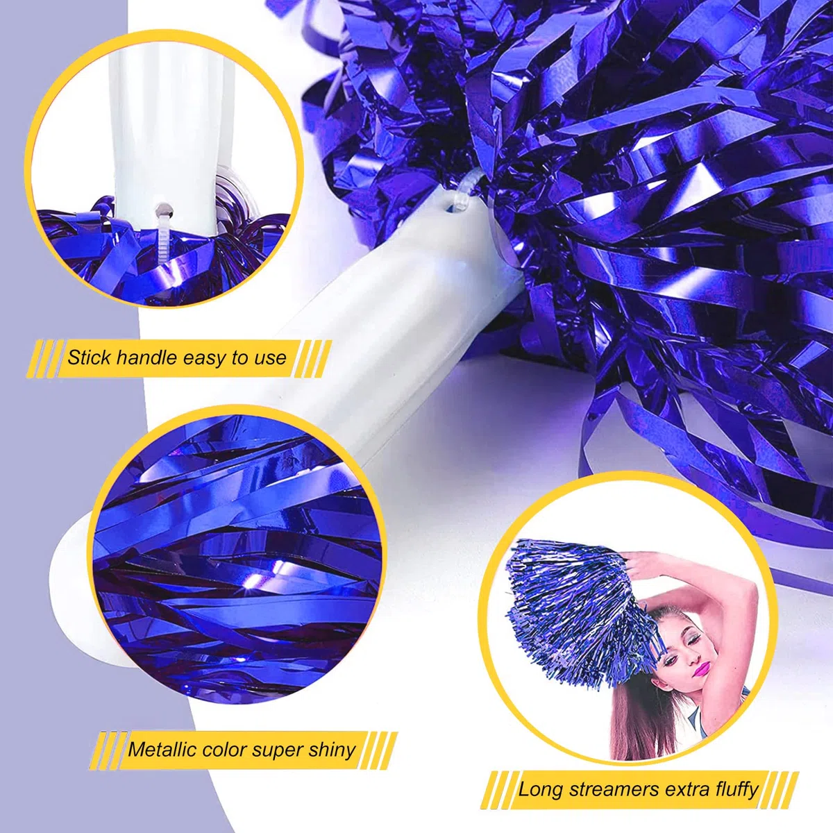 30 Pezzi Pon Pon Cheerleader, Cheerleading Pom, Pom PON di Squadra Cheer Leader per Eventi Sportivi Feste In Palcoscenico Feste（5 colori）