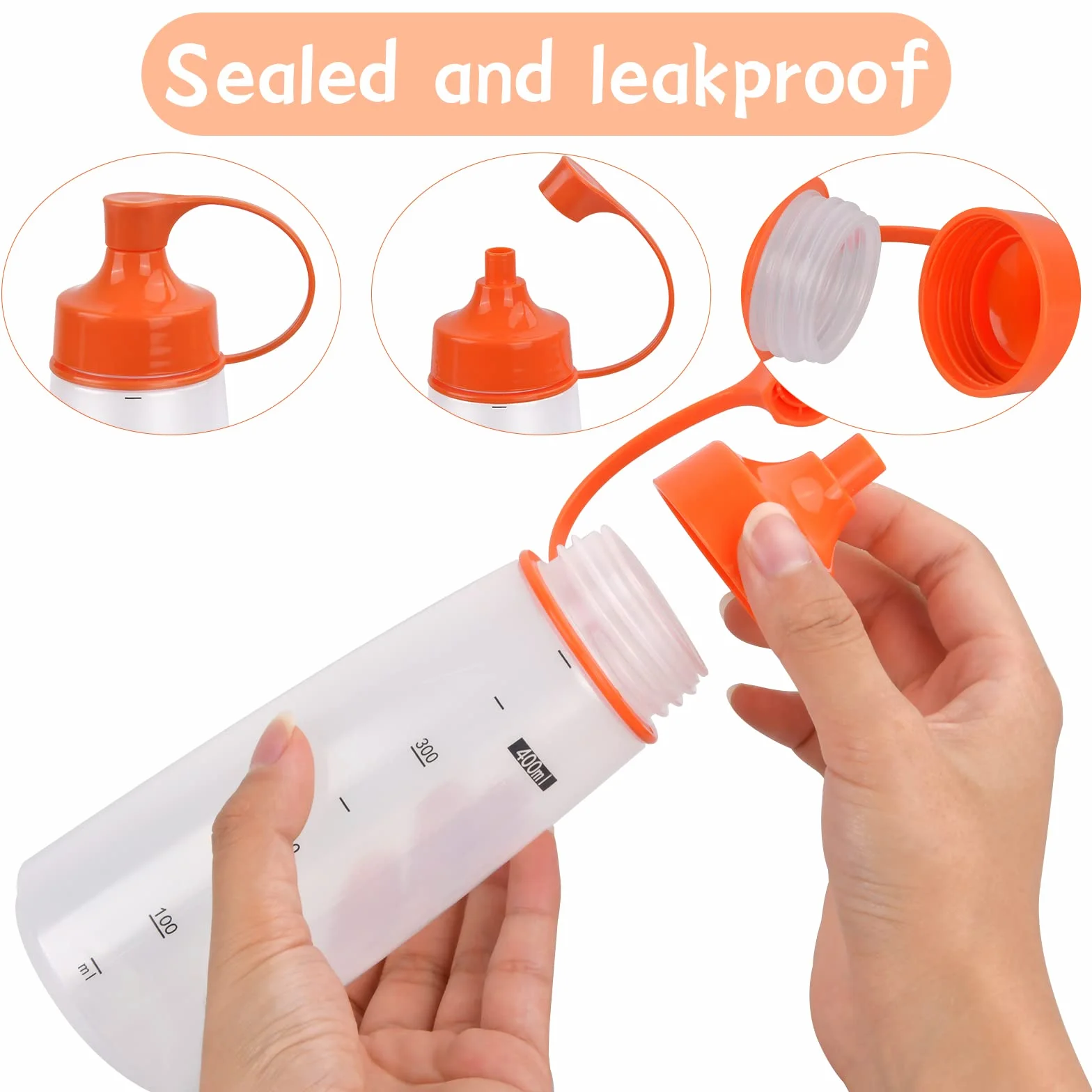 2 Pzi 400ml Bottiglie per Salse Bottiglie Condimento da Spremere Flacone Dosatore con Tappi Dispenser Condimenti in Plastica per Salsa Senza Liquidi BPA per Ketchup Maionese Senape Salsa Piccante Olio