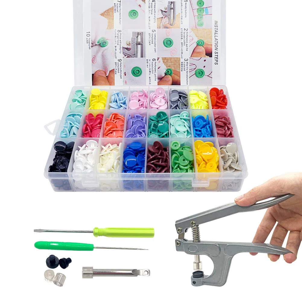 T5 Bottoni a Pressione in Resina + Pinze a Scatto, 24 Colori, Pinza per Bottoni T3 T5 T8