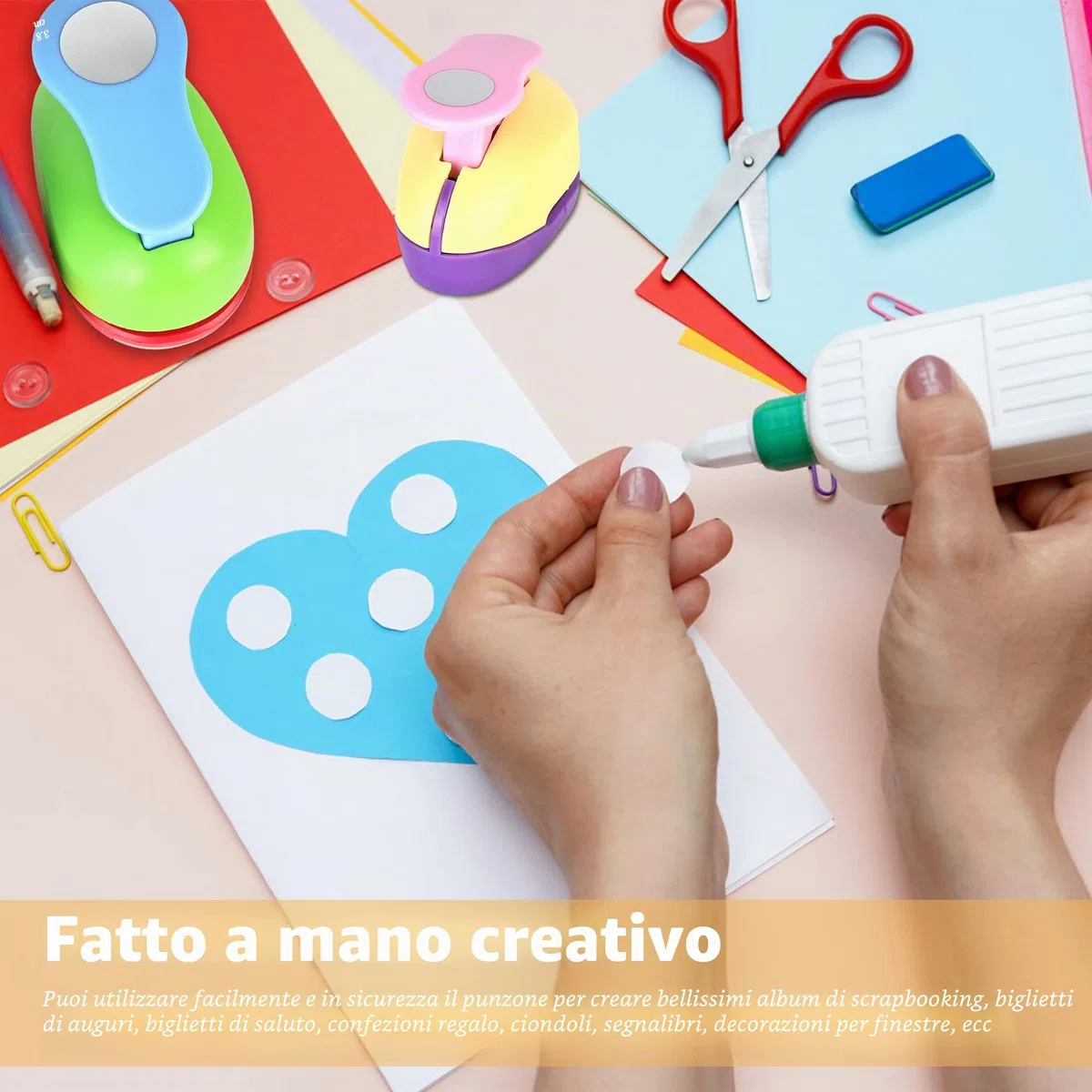 Perforatrici rotonde per bambini, 4 punzonatrici per fori, in carta, per cerchio, per fai da te, scrapbooking, album fotografici, etichette regalo (10 mm, 15 mm, 25 mm, 38 mm)