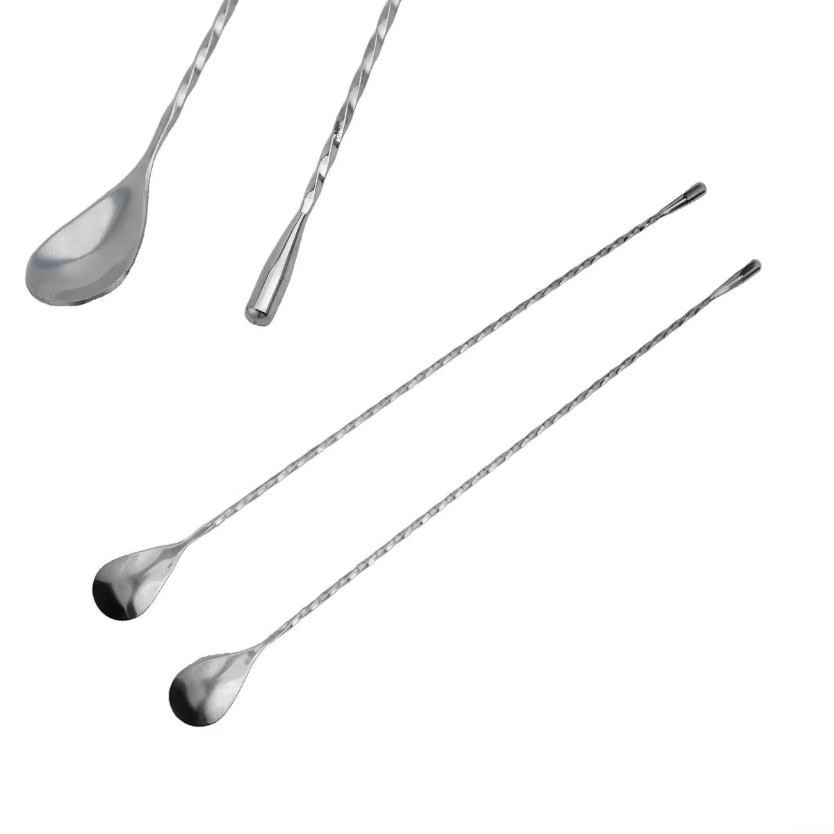 2 cucchiai in acciaio inox per mescolare cocktail, cocktail, bar, gelati, caffè, frappè (40 cm)