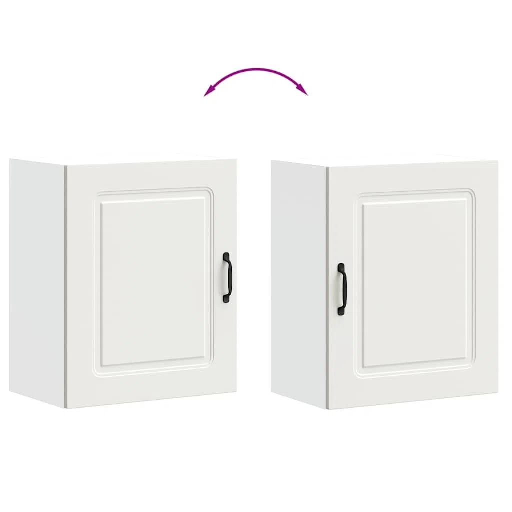 vidaXL Pensile da Cucina Kalmar Bianco in Legno Multistrato, pensile da Cucina, Armadio da Cucina a Parete, pensili con Ante, pensile Montato