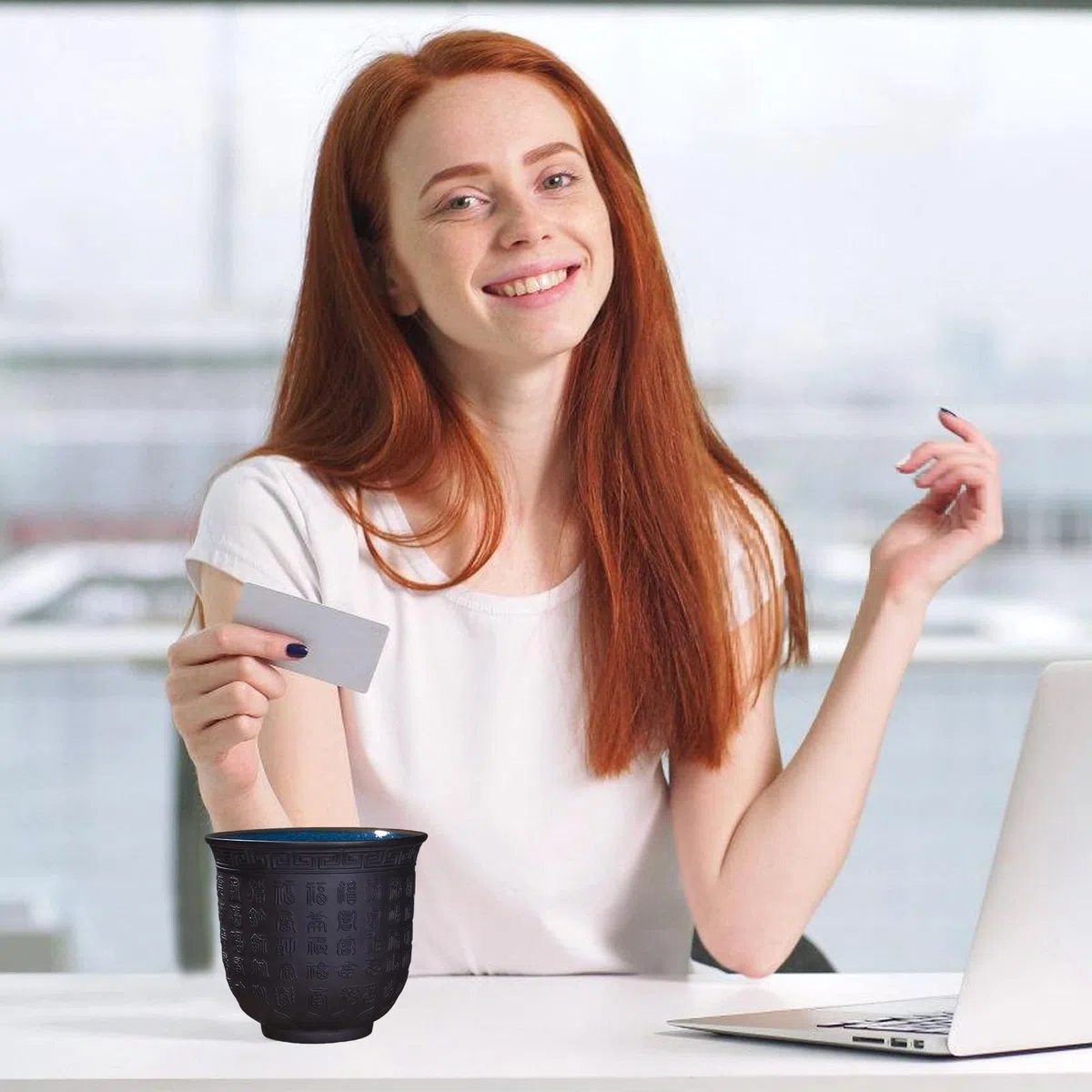 4 tazze da tè giapponesi in ceramica 165 ml: tazza da tè cinese Zisha, fondo loto, tazza da tè asiatica, design in rilievo, per cerimonia del tè e regalo