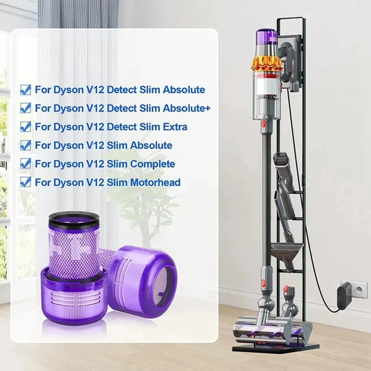 4 Pezzi Filtri di Ricambio V11 per Dyson - Compatibili con Aspirapolvere Dyson V11 Animal/Absolute/Torque Drive/Fluffy/Complete Pro e V15 Detect SV14, Sostituisce Parte n. DY-970013-02 e 97 (4)