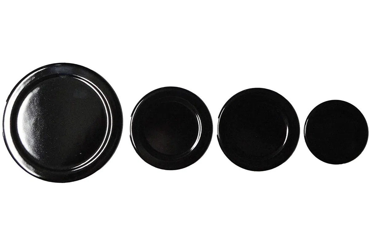RYELDOM Kit 4 Piattini per Piani Cottura Rex-Electrolux, Set Ricambio Compatibile con 1 Grande 2 Medi 1 Piccolo, Piattini per Fornelli Gas