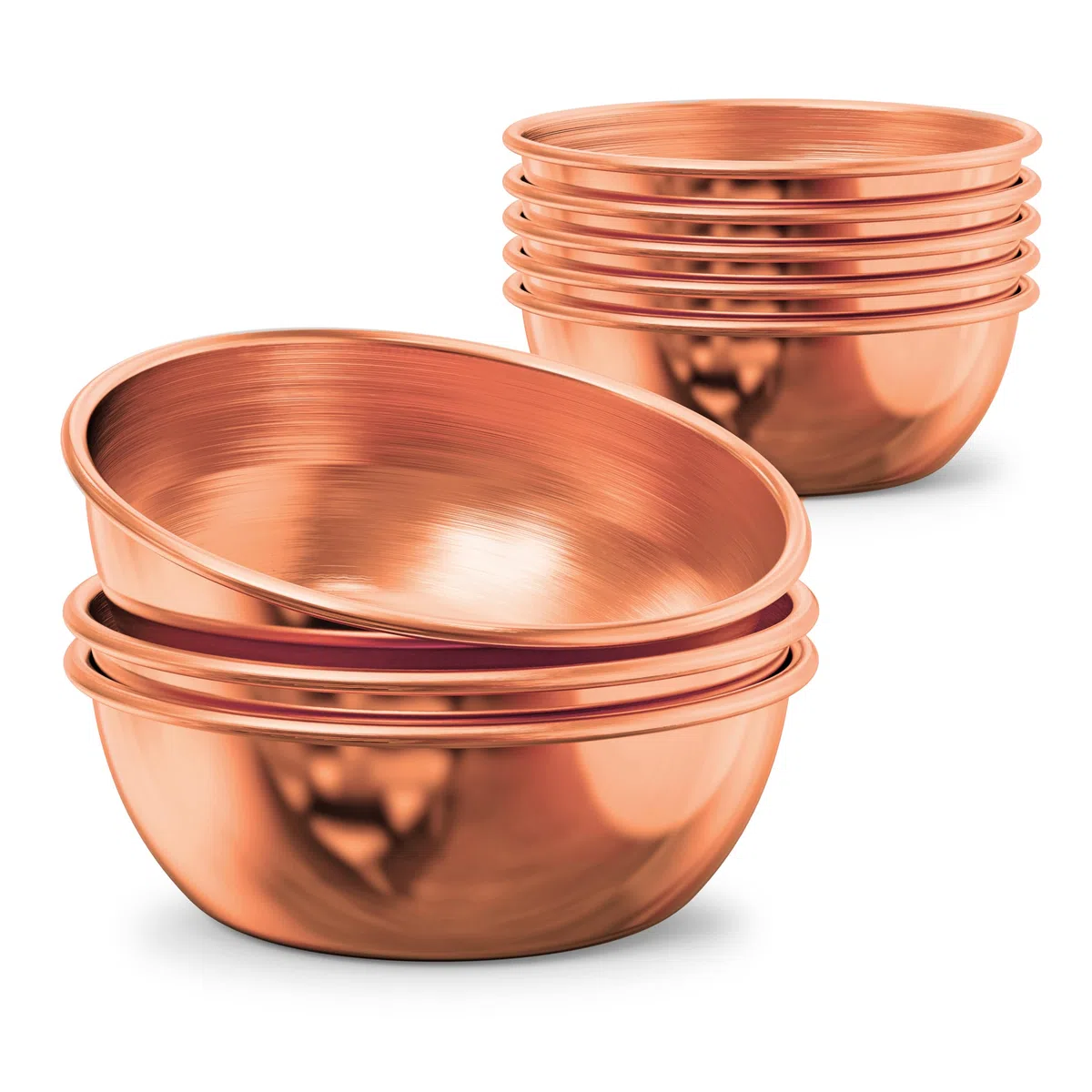 Confezione da 8 piatti da salsa in acciaio inox da 90,7 g, mini piattini individuali per condimenti, salse per sushi, antipasti, piatti rotondi color oro rosa per cene eleganti