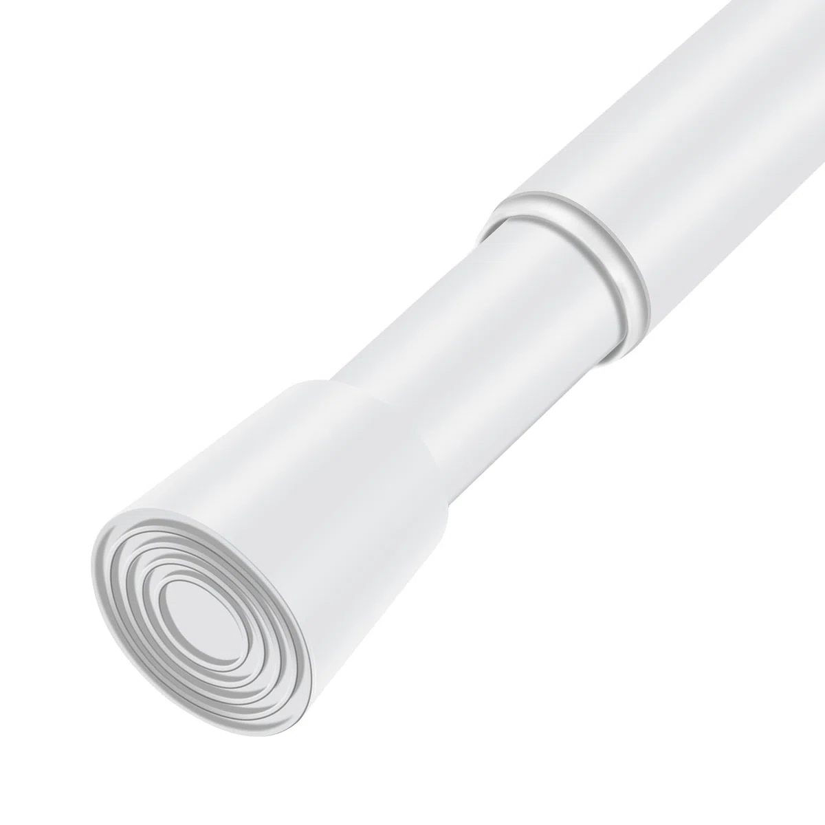 Asta per tenda da doccia regolabile bianca 71-196 cm, 1 pezzo, diametro 2,2 cm, antiscivolo, resistente, a molla a tensione, senza trapano, per finestre, bagno, cucina, armadio, porta, 22TD28-77WH
